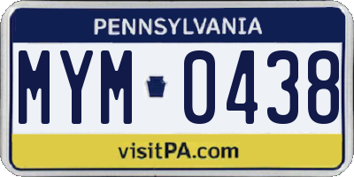 PA license plate MYM0438