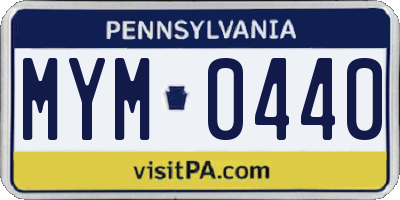 PA license plate MYM0440