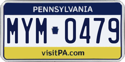 PA license plate MYM0479