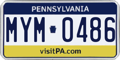 PA license plate MYM0486