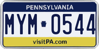 PA license plate MYM0544