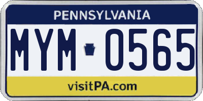 PA license plate MYM0565