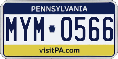PA license plate MYM0566