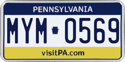PA license plate MYM0569