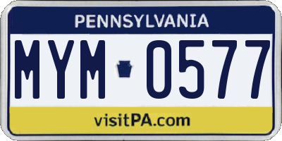 PA license plate MYM0577
