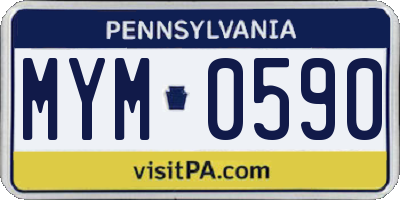PA license plate MYM0590