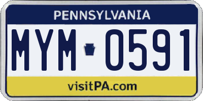 PA license plate MYM0591