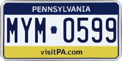 PA license plate MYM0599