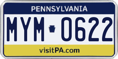 PA license plate MYM0622