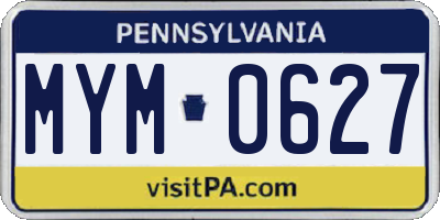 PA license plate MYM0627