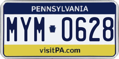 PA license plate MYM0628
