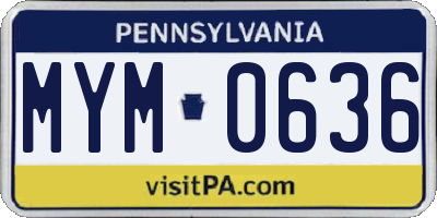 PA license plate MYM0636