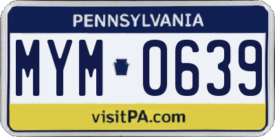 PA license plate MYM0639
