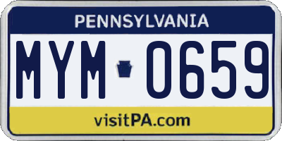 PA license plate MYM0659