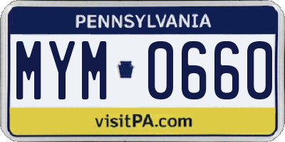 PA license plate MYM0660
