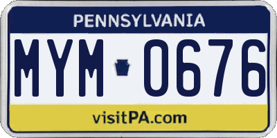PA license plate MYM0676