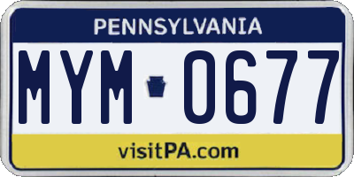 PA license plate MYM0677