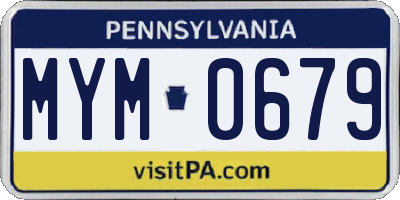 PA license plate MYM0679