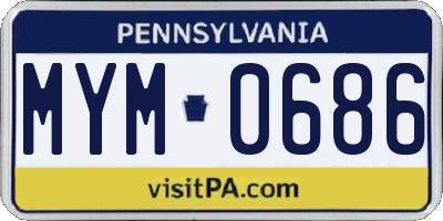 PA license plate MYM0686