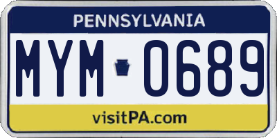 PA license plate MYM0689