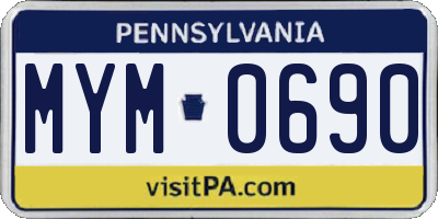PA license plate MYM0690
