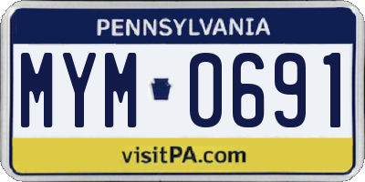 PA license plate MYM0691