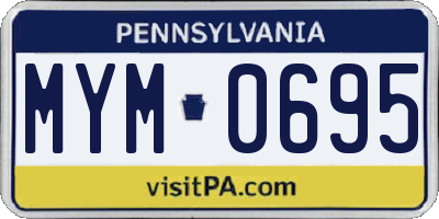 PA license plate MYM0695