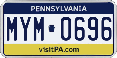 PA license plate MYM0696
