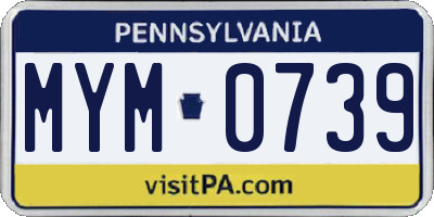 PA license plate MYM0739