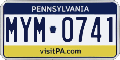 PA license plate MYM0741