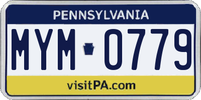 PA license plate MYM0779