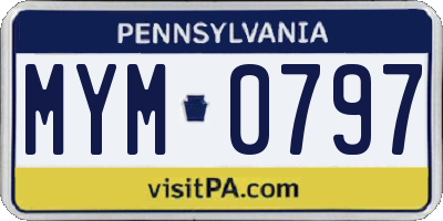 PA license plate MYM0797