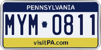 PA license plate MYM0811