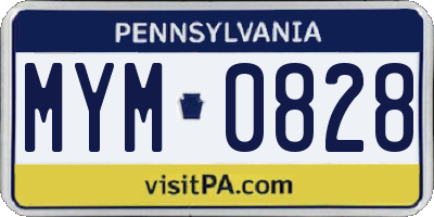 PA license plate MYM0828