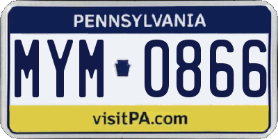 PA license plate MYM0866