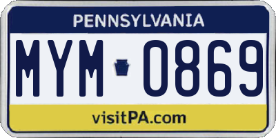 PA license plate MYM0869