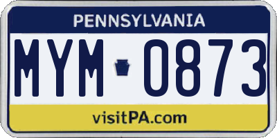 PA license plate MYM0873