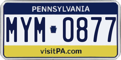 PA license plate MYM0877