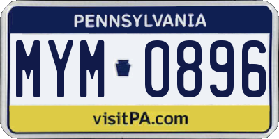 PA license plate MYM0896