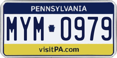 PA license plate MYM0979