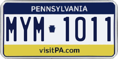 PA license plate MYM1011