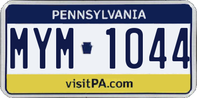 PA license plate MYM1044
