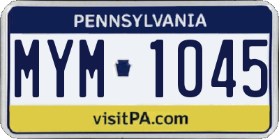 PA license plate MYM1045