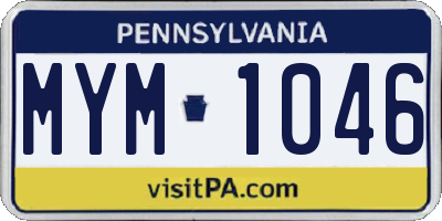 PA license plate MYM1046