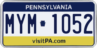 PA license plate MYM1052
