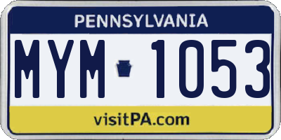 PA license plate MYM1053