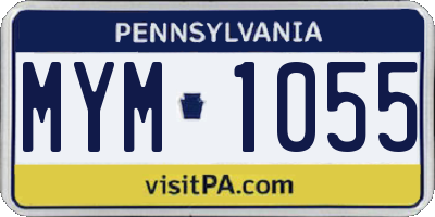 PA license plate MYM1055