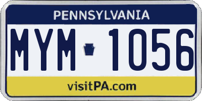 PA license plate MYM1056