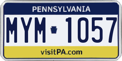 PA license plate MYM1057