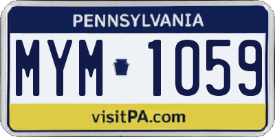 PA license plate MYM1059